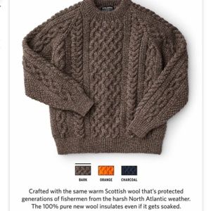NWT Filson Heavyweight Hand-knit Wool Fisherman Sweater in XS-S